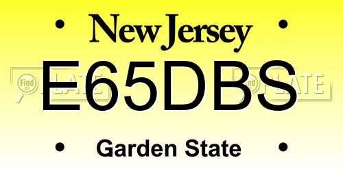 E65DBS New Jersey License Plate