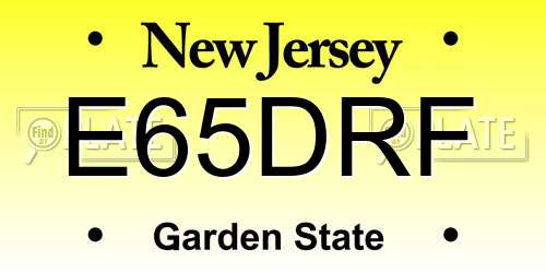 E65DRF New Jersey License Plate