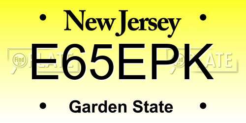 E65EPK New Jersey License Plate