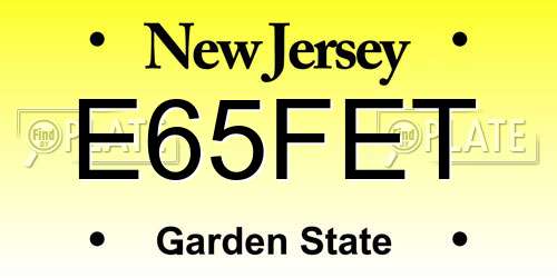 E65FET New Jersey License Plate