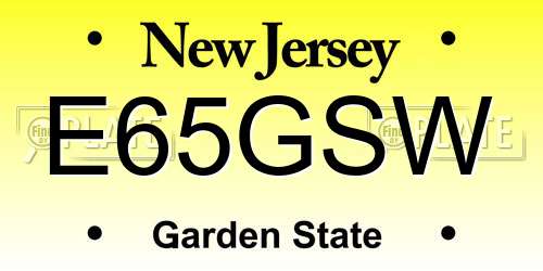 E65GSW New Jersey License Plate