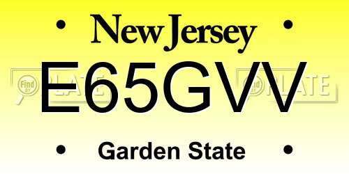 E65GVV New Jersey License Plate
