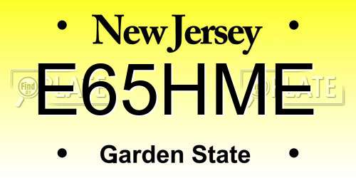 E65HME New Jersey License Plate