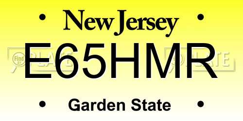 E65HMR New Jersey License Plate