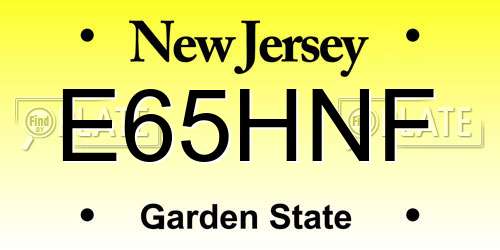 E65HNF New Jersey License Plate
