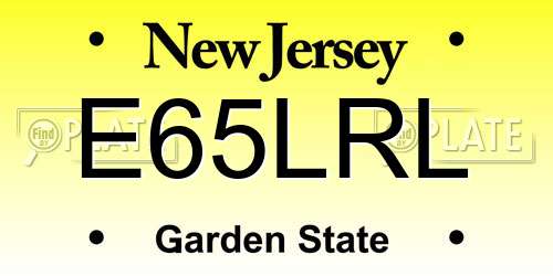 E65LRL New Jersey License Plate