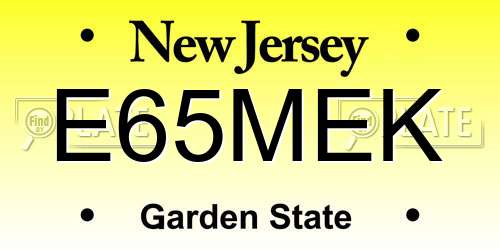 E65MEK New Jersey License Plate