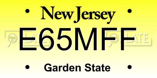 E65MFF New Jersey License Plate