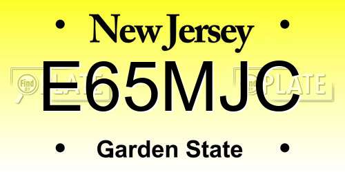 E65MJC New Jersey License Plate