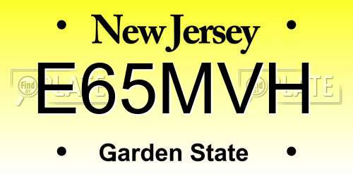 E65MVH New Jersey License Plate