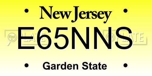 E65NNS New Jersey License Plate