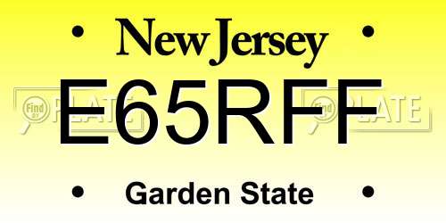 E65RFF New Jersey License Plate