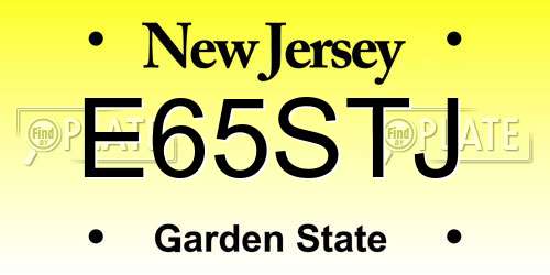 E65STJ New Jersey License Plate