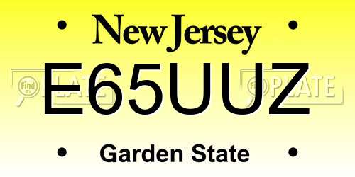 E65UUZ New Jersey License Plate