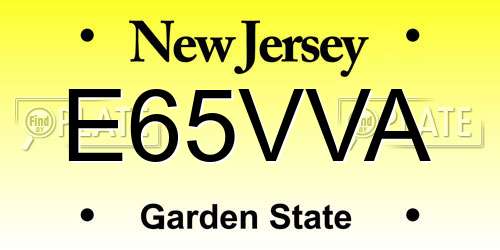 E65VVA New Jersey License Plate