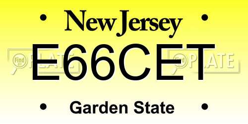 E66CET New Jersey License Plate