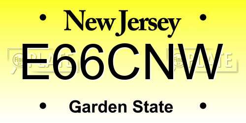 E66CNW New Jersey License Plate