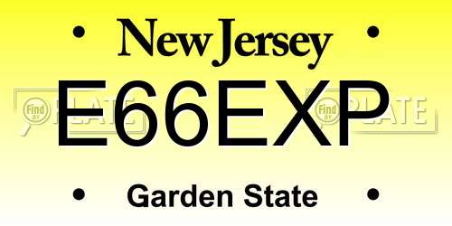 E66EXP New Jersey License Plate