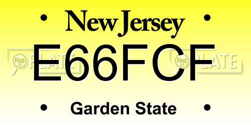 E66FCF New Jersey License Plate