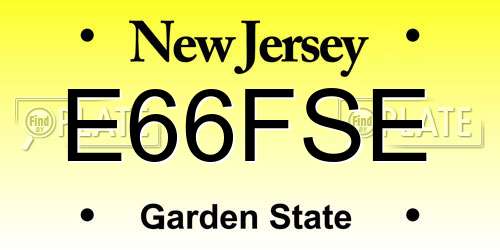 E66FSE New Jersey License Plate