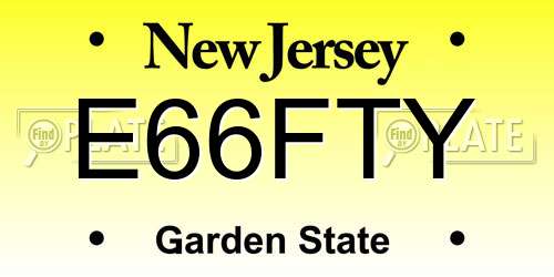 E66FTY New Jersey License Plate