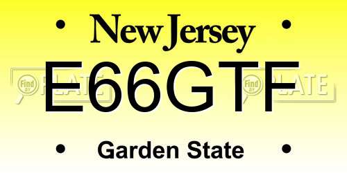 E66GTF New Jersey License Plate