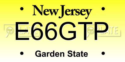 E66GTP New Jersey License Plate