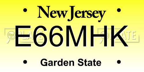 E66MHK New Jersey License Plate
