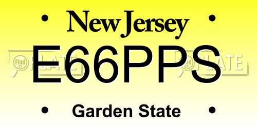 E66PPS New Jersey License Plate