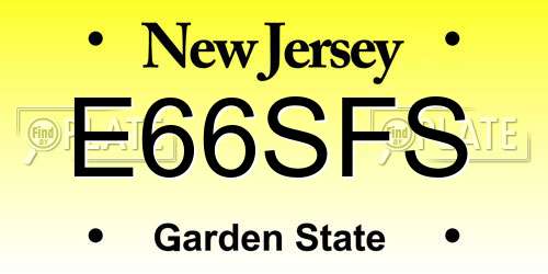 E66SFS New Jersey License Plate