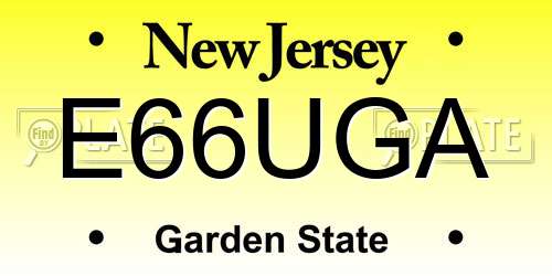 E66UGA New Jersey License Plate