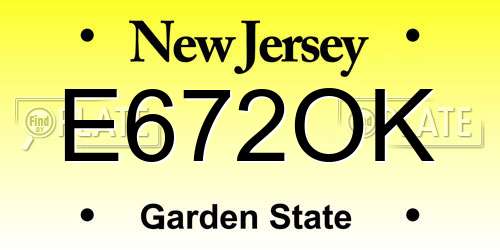 E672OK New Jersey License Plate