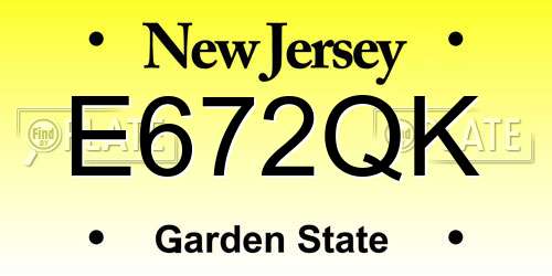 E672QK New Jersey License Plate
