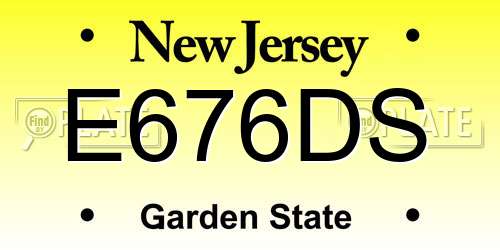 E676DS New Jersey License Plate