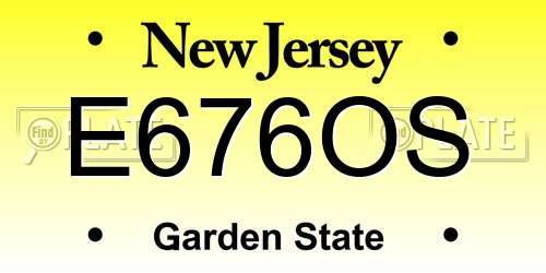 E676OS New Jersey License Plate