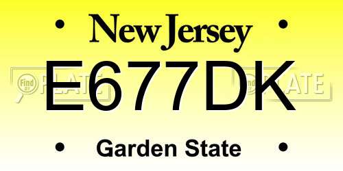 E677DK New Jersey License Plate