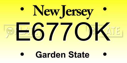 E677OK New Jersey License Plate