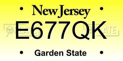 E677QK New Jersey License Plate