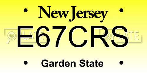 E67CRS New Jersey License Plate