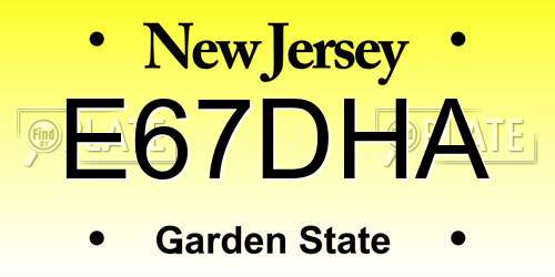 E67DHA New Jersey License Plate