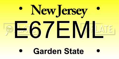 E67EML New Jersey License Plate