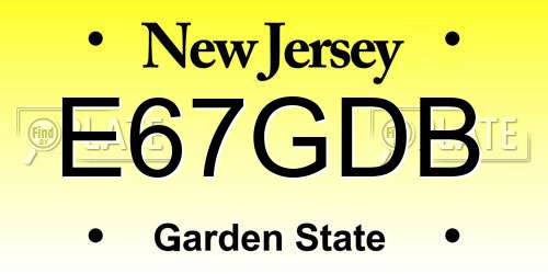E67GDB New Jersey License Plate