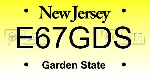 E67GDS New Jersey License Plate