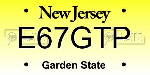 E67GTP New Jersey License Plate