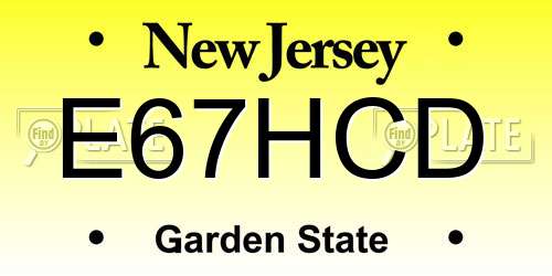 E67HCD New Jersey License Plate