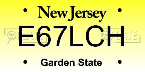 E67LCH New Jersey License Plate