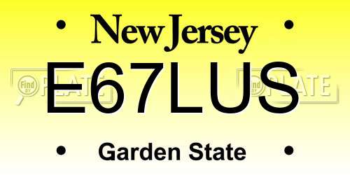 E67LUS New Jersey License Plate