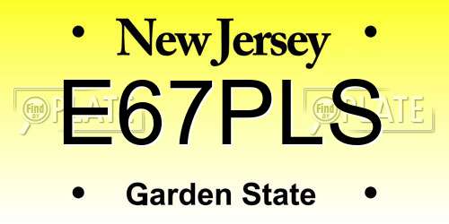 E67PLS New Jersey License Plate
