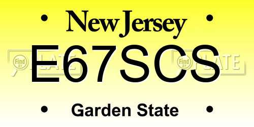 E67SCS New Jersey License Plate