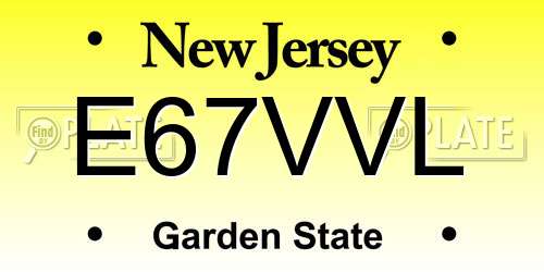 E67VVL New Jersey License Plate